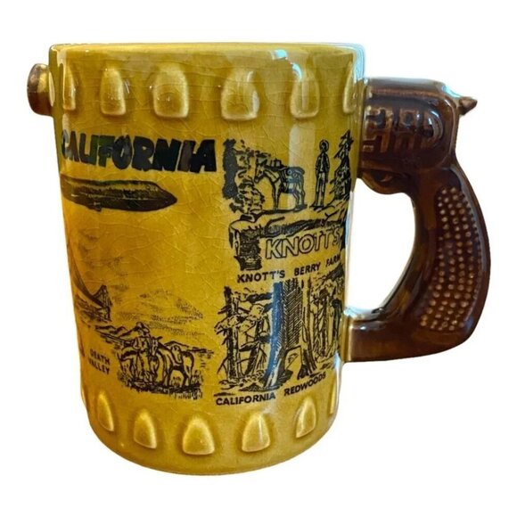 Vintage Rare Knotts Berry Farm Straight Shooter Wells Fargo Mug 1940s-50s - Picture 14 of 15